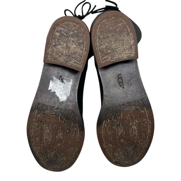 Ugg Australia Mid Calf Black Cary Nubuck Pull On Boots Size 7 - Picture 6 of 11